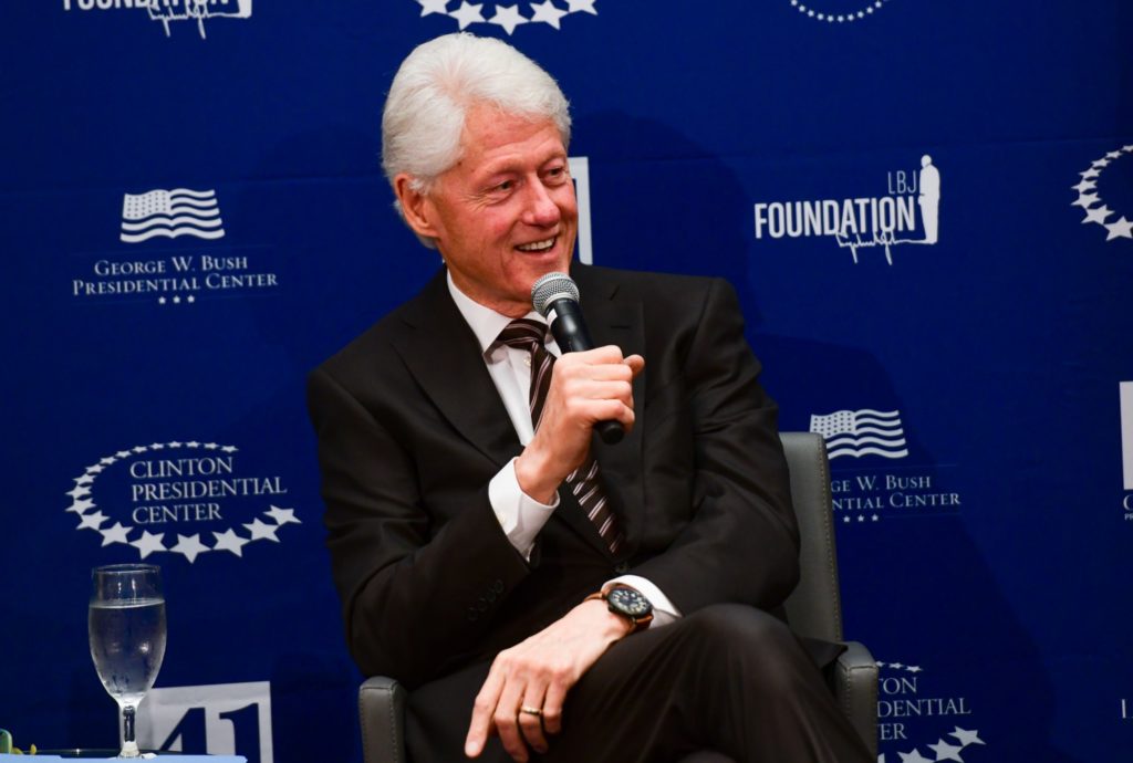 President Bill Clinton speaks with Presidential Leadership Scholars about his core values of opportunity, responsibility, and community, and the moments that shaped his commitment to public service. Photo by Grant Miller for the Presidential Leadership Scholars program.