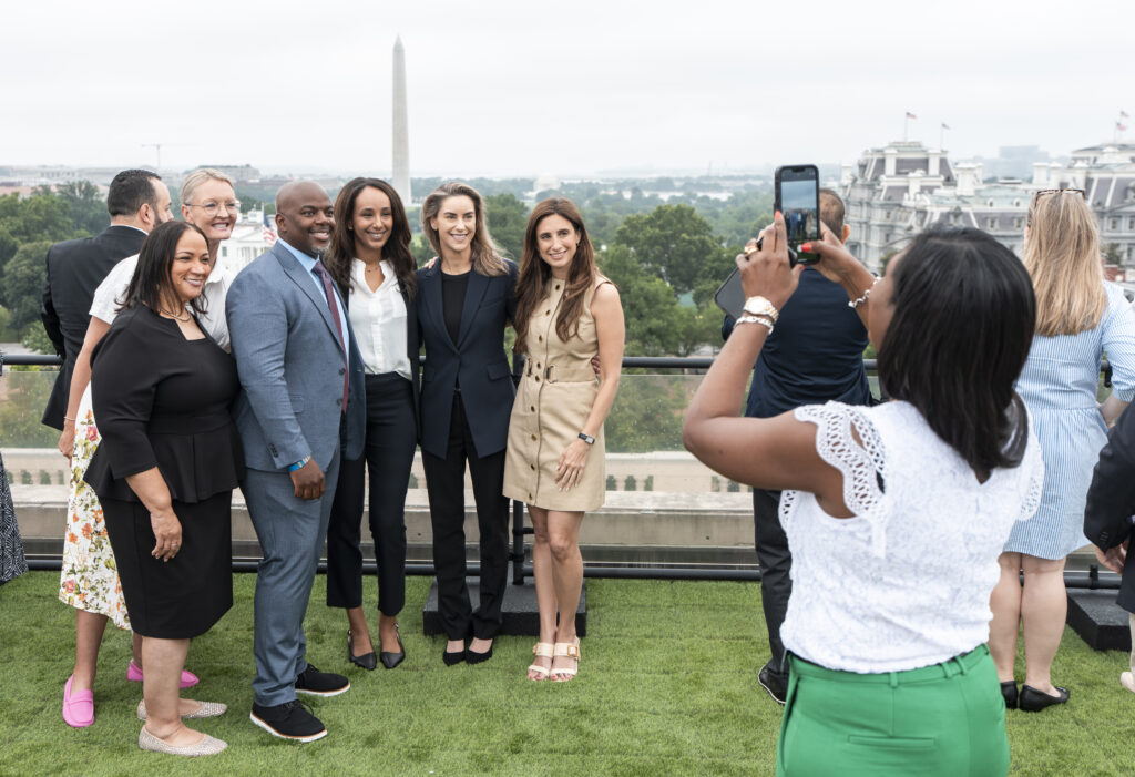 Members of the Presidential Leadership Scholars Class of 2025 pose for photos at the U.S. Chamber of Commerce during their final module in Washington, D.C. (Photo by Cherie Cullen for Grant Miller Photography)